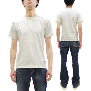 TOYS McCOY Plain Loopwheel Henley T-Shirt - Men's Short Sleeve Tubular Tee The Great American Hero Union Shirt TMC2537 011 Faded-Off-White