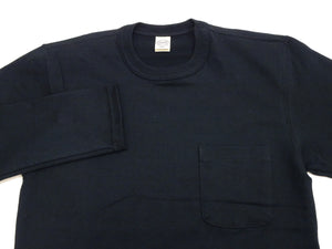 TOYS McCOY Steve McQueen Inspired Long Sleeve Pocket T-Shirt - Men's Solid Color Loopwheeled Tee - TMC2543 030 Black