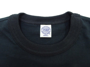TOYS McCOY Men's Plain Long-Sleeve Crew Neck Pocket T-Shirt, 100% Cotton Tubular-Knit Jersey, Binder Neck, Unwashed, Made in Japan (TMC2543 030 Black)