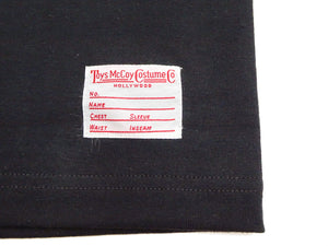 TOYS McCOY Steve McQueen Inspired Long Sleeve Pocket T-Shirt - Men's Solid Color Loopwheeled Tee - TMC2543 030 Black