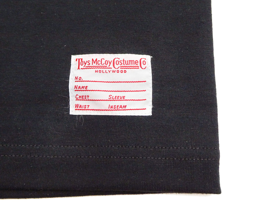 TOYS McCOY Steve McQueen Inspired Long Sleeve Pocket T-Shirt - Men's Solid Color Loopwheeled Tee - TMC2543 030 Black