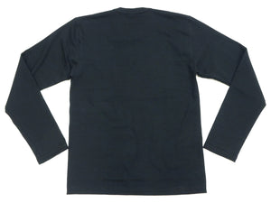 TOYS McCOY Steve McQueen Inspired Long Sleeve Pocket T-Shirt - Men's Solid Color Loopwheeled Tee - TMC2543 030 Black