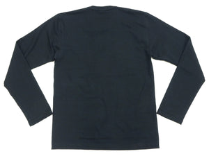 TOYS McCOY Steve McQueen Inspired Long Sleeve Pocket T-Shirt - Men's Solid Color Loopwheeled Tee - TMC2543 030 Black