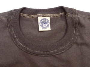 TOYS McCOY Men's Plain Long-Sleeve Crew Neck Pocket T-Shirt, 100% Cotton Tubular-Knit Jersey, Binder Neck, Unwashed, Made in Japan (TMC2543 021 Faded DarK-Charcoal)