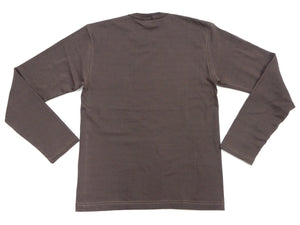 TOYS McCOY Men's Plain Long-Sleeve Crew Neck Pocket T-Shirt, 100% Cotton Tubular-Knit Jersey, Binder Neck, Unwashed, Made in Japan (TMC2543 021 Faded DarK-Charcoal)