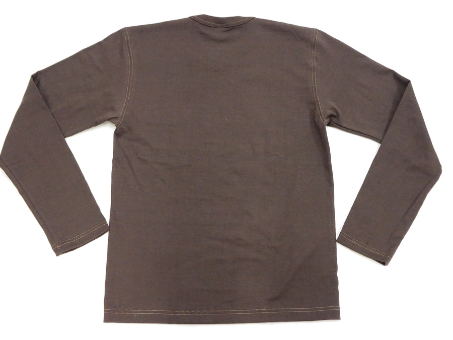TOYS McCOY Steve McQueen Inspired Long Sleeve Pocket T-Shirt - Men's Solid Color Loopwheeled Tee - TMC2543 021 Faded DarK-Charcoal