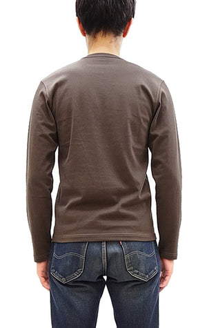 TOYS McCOY Steve McQueen Inspired Long Sleeve Pocket T-Shirt - Men's Solid Color Loopwheeled Tee - TMC2543 021 Faded DarK-Charcoal