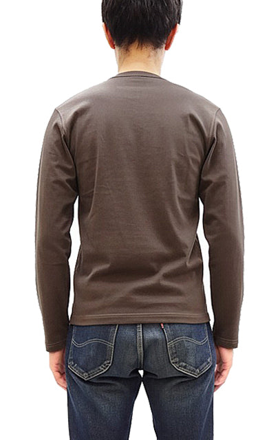 TOYS McCOY Steve McQueen Inspired Long Sleeve Pocket T-Shirt - Men's Solid Color Loopwheeled Tee - TMC2543 021 Faded DarK-Charcoal
