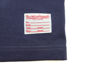 TOYS McCOY Men's Plain Long-Sleeve Crew Neck Pocket T-Shirt, 100% Cotton Tubular-Knit Jersey, Binder Neck, Unwashed, Made in Japan (TMC2543 121 Faded Blue)