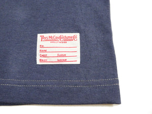 TOYS McCOY Steve McQueen Inspired Long Sleeve Pocket T-Shirt - Men's Solid Color Loopwheeled Tee - TMC2543 121 Faded Blue