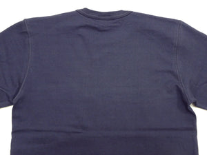 TOYS McCOY Men's Plain Long-Sleeve Crew Neck Pocket T-Shirt, 100% Cotton Tubular-Knit Jersey, Binder Neck, Unwashed, Made in Japan (TMC2543 121 Faded Blue)