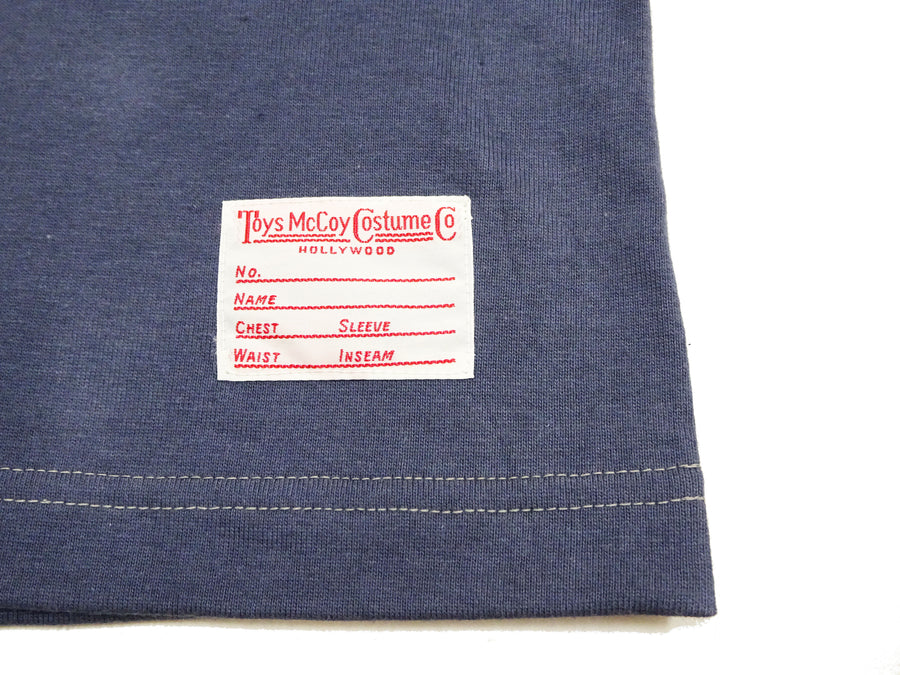 TOYS McCOY Steve McQueen Inspired Long Sleeve Pocket T-Shirt - Men's Solid Color Loopwheeled Tee - TMC2543 121 Faded Blue