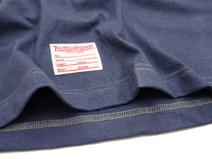 TOYS McCOY Steve McQueen Inspired Long Sleeve Pocket T-Shirt - Men's Solid Color Loopwheeled Tee - TMC2543 121 Faded Blue