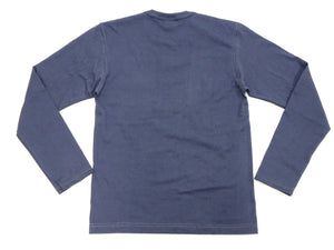 TOYS McCOY Steve McQueen Inspired Long Sleeve Pocket T-Shirt - Men's Solid Color Loopwheeled Tee - TMC2543 121 Faded Blue