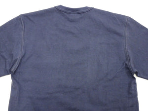 TOYS McCOY Steve McQueen Inspired Long Sleeve Pocket T-Shirt - Men's Solid Color Loopwheeled Tee - TMC2543 121 Faded Blue