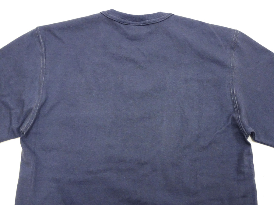 TOYS McCOY Steve McQueen Inspired Long Sleeve Pocket T-Shirt - Men's Solid Color Loopwheeled Tee - TMC2543 121 Faded Blue