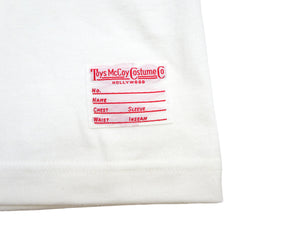 TOYS McCOY Men's Plain Long-Sleeve Crew Neck Pocket T-Shirt, 100% Cotton Tubular-Knit Jersey, Binder Neck, Unwashed, Made in Japan (TMC2543 011 Off-White)