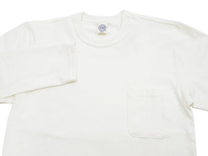 TOYS McCOY Steve McQueen Inspired Long Sleeve Pocket T-Shirt - Men's Solid Color Loopwheeled Tee - TMC2543 011 Off-White