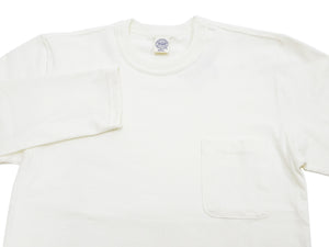 TOYS McCOY Steve McQueen Inspired Long Sleeve Pocket T-Shirt - Men's Solid Color Loopwheeled Tee - TMC2543 011 Off-White