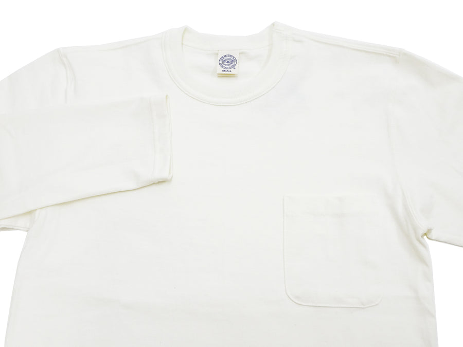 TOYS McCOY Steve McQueen Inspired Long Sleeve Pocket T-Shirt - Men's Solid Color Loopwheeled Tee - TMC2543 011 Off-White
