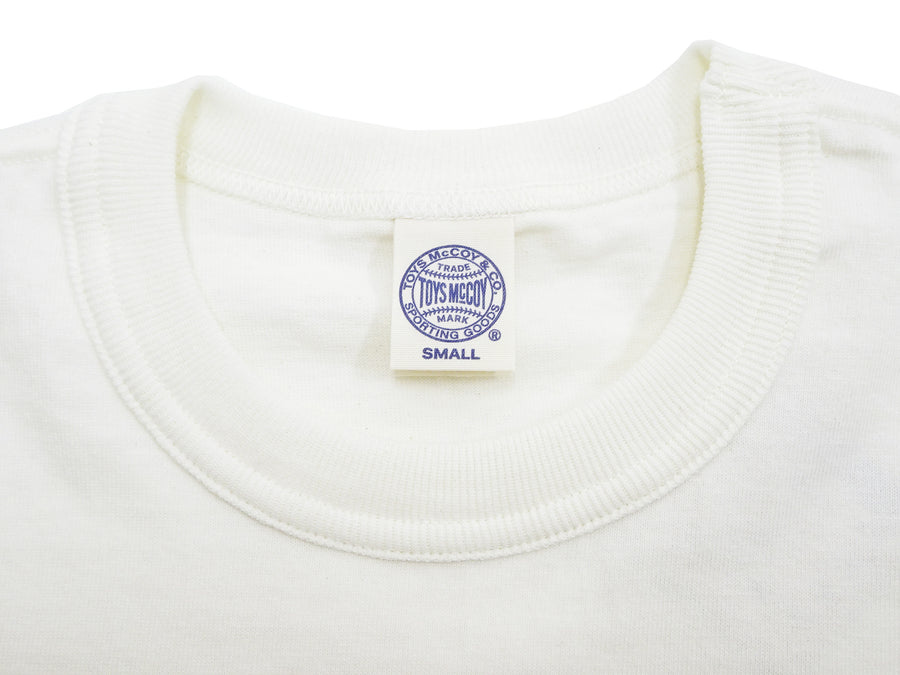 TOYS McCOY Steve McQueen Inspired Long Sleeve Pocket T-Shirt - Men's Solid Color Loopwheeled Tee - TMC2543 011 Off-White