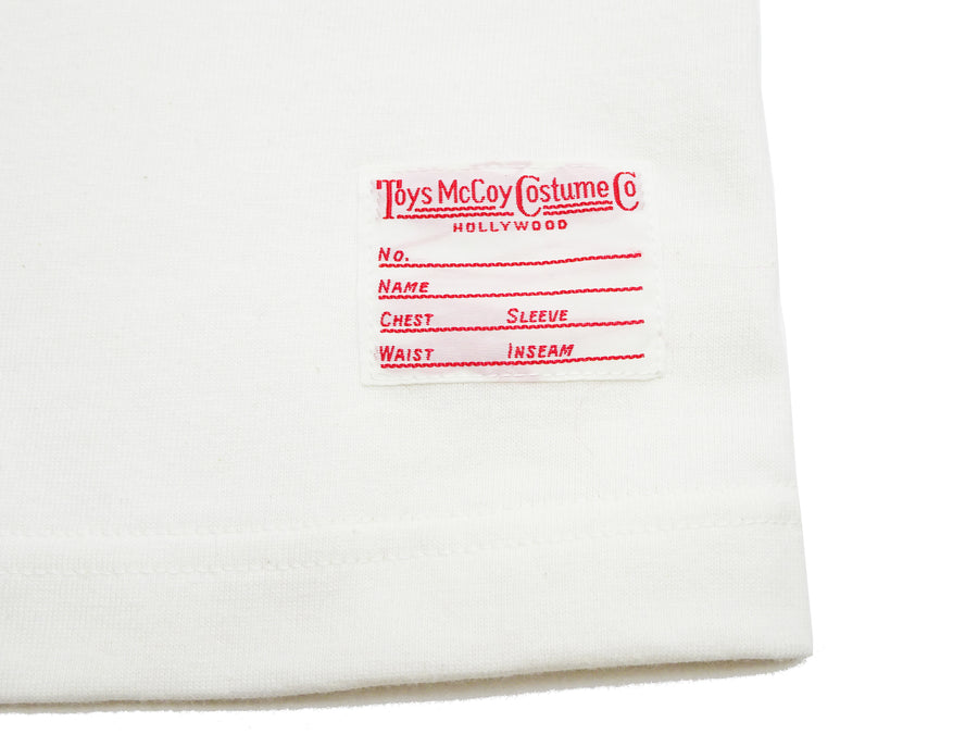 TOYS McCOY Steve McQueen Inspired Long Sleeve Pocket T-Shirt - Men's Solid Color Loopwheeled Tee - TMC2543 011 Off-White