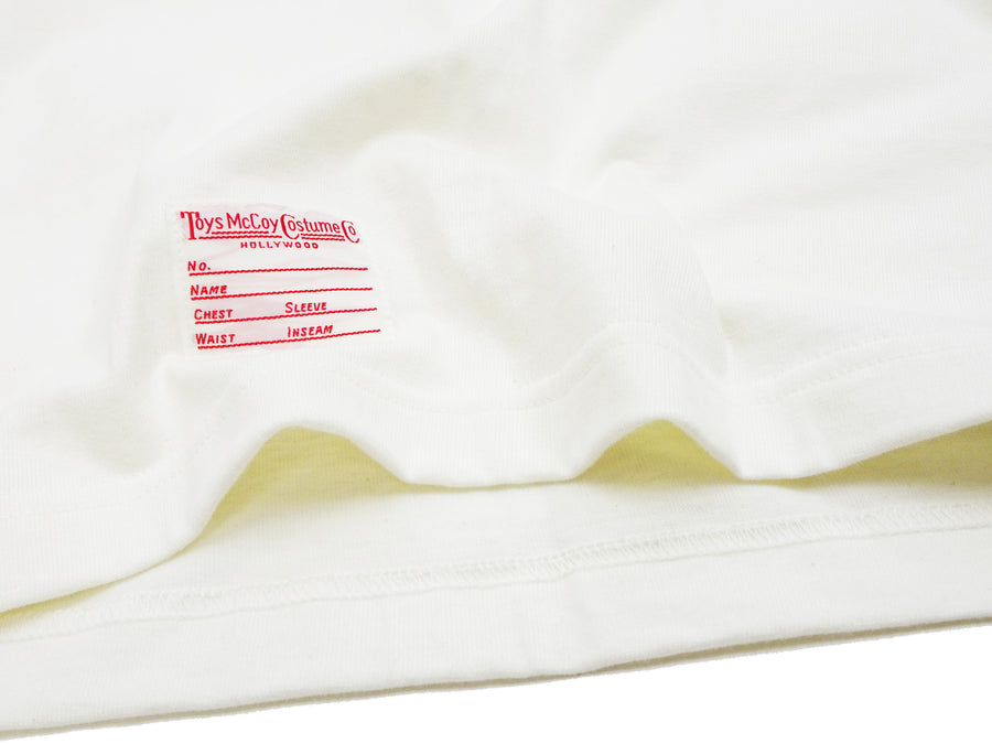 TOYS McCOY Steve McQueen Inspired Long Sleeve Pocket T-Shirt - Men's Solid Color Loopwheeled Tee - TMC2543 011 Off-White