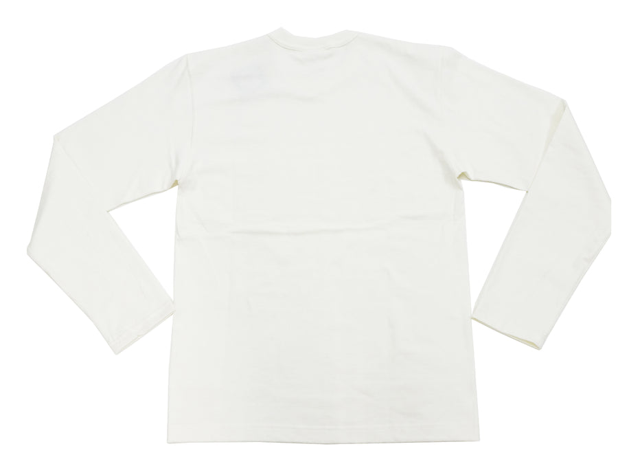 TOYS McCOY Steve McQueen Inspired Long Sleeve Pocket T-Shirt - Men's Solid Color Loopwheeled Tee - TMC2543 011 Off-White