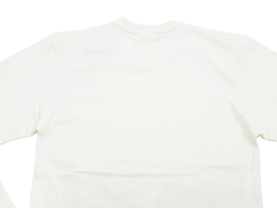 TOYS McCOY Steve McQueen Inspired Long Sleeve Pocket T-Shirt - Men's Solid Color Loopwheeled Tee - TMC2543 011 Off-White