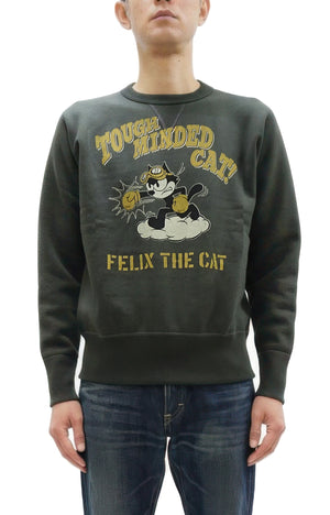 TOYS McCOY Men's Felix the Cat Sweatshirt - Vintage-Style Heavyweight Loopwheel Fleece - Made in Japan (TMC2547 030 Faded black)