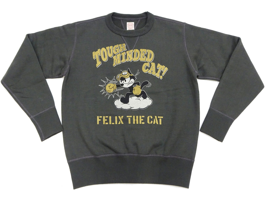 TOYS McCOY Men's Felix the Cat Sweatshirt - Vintage-Style Heavyweight Loopwheel Fleece - Made in Japan (TMC2547 030 Faded black)