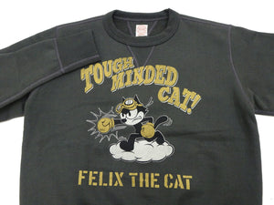 TOYS McCOY Men's Felix the Cat Sweatshirt - Vintage-Style Heavyweight Loopwheel Fleece - Made in Japan (TMC2547 030 Faded black)