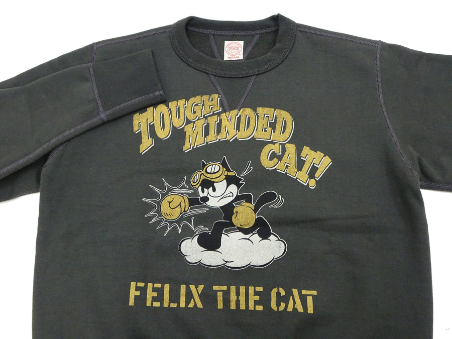 TOYS McCOY Men's Felix the Cat Sweatshirt - Vintage-Style Heavyweight Loopwheel Fleece - Made in Japan (TMC2547 030 Faded black)