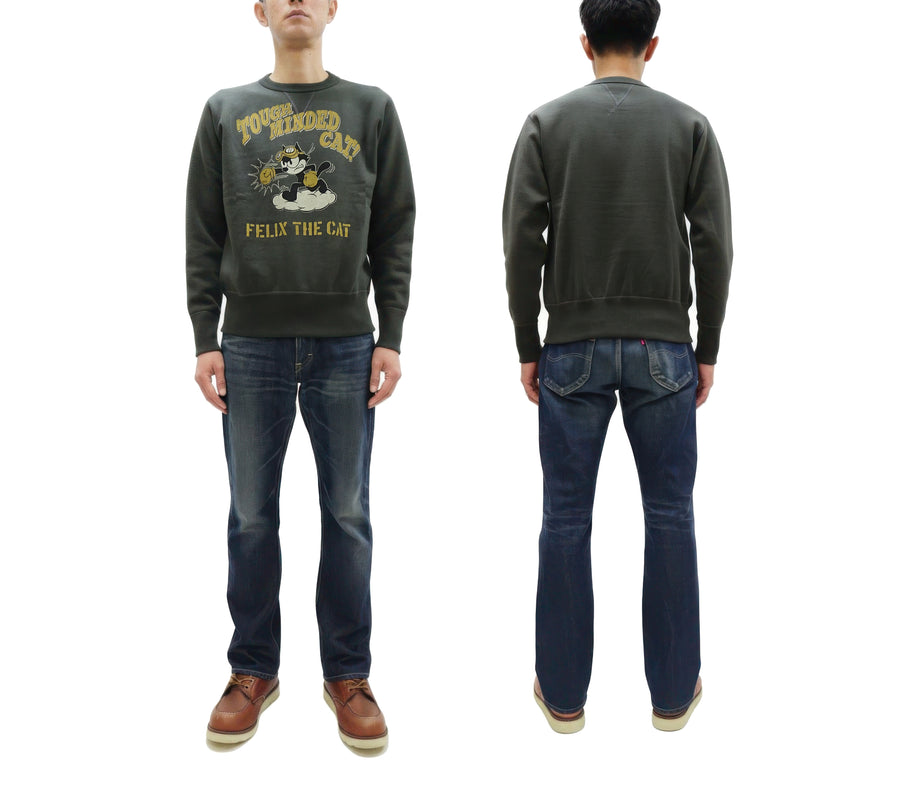 TOYS McCOY Men's Felix the Cat Sweatshirt - Vintage-Style Heavyweight Loopwheel Fleece - Made in Japan (TMC2547 030 Faded black)