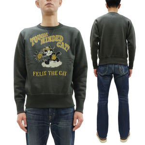 TOYS McCOY Men's Felix the Cat Sweatshirt - Vintage-Style Heavyweight Loopwheel Fleece - Made in Japan (TMC2547 030 Faded black)
