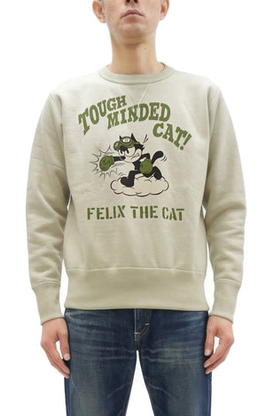 TOYS McCOY Men's Felix the Cat Sweatshirt - Vintage-Style Heavyweight Loopwheel Fleece - Made in Japan (TMC2547 041 Sand)