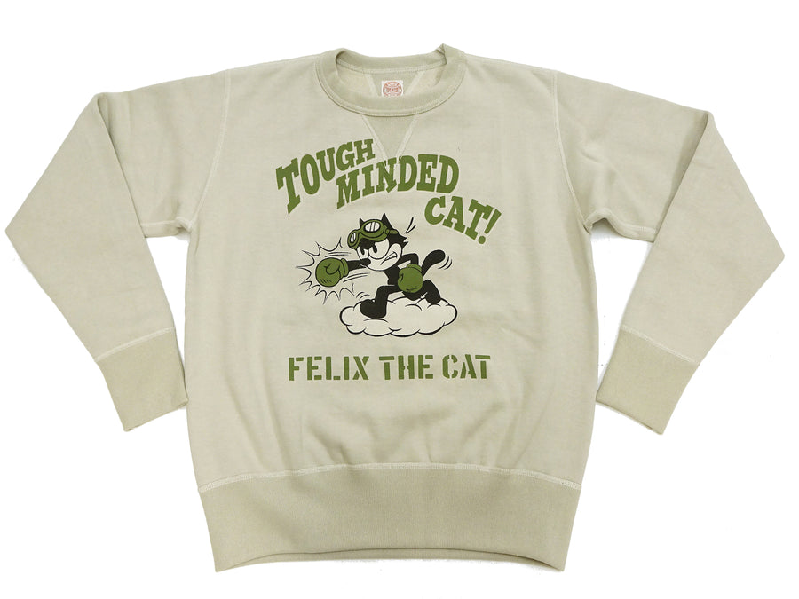 TOYS McCOY Men's Felix the Cat Sweatshirt - Vintage-Style Heavyweight Loopwheel Fleece - Made in Japan (TMC2547 041 Sand)