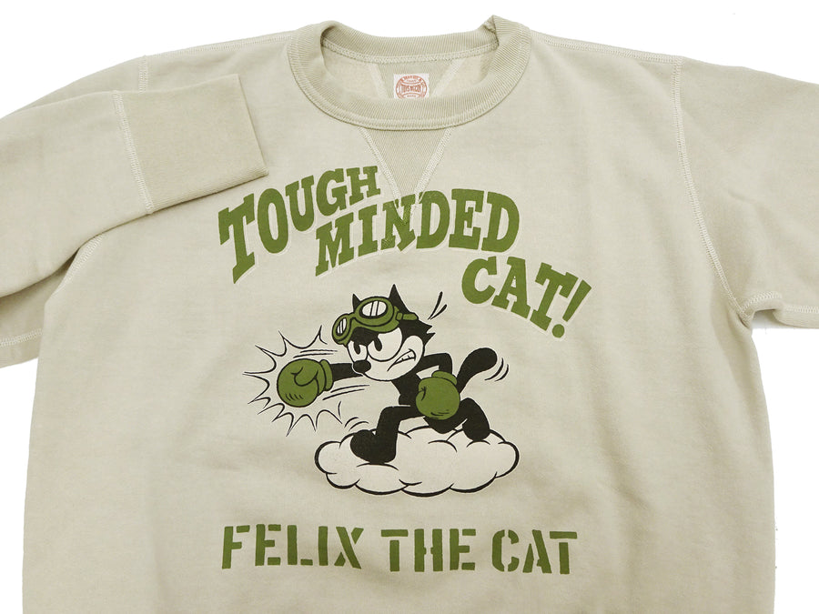 TOYS McCOY Men's Felix the Cat Sweatshirt - Vintage-Style Heavyweight Loopwheel Fleece - Made in Japan (TMC2547 041 Sand)