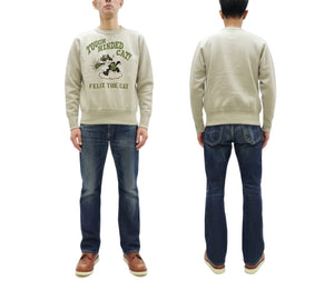 TOYS McCOY Men's Felix the Cat Sweatshirt - Vintage-Style Heavyweight Loopwheel Fleece - Made in Japan (TMC2547 041 Sand)