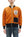 TOYS McCOY Men's Flying Ace Snoopy Zip-Up Sweatshirt - USAF C-2 Inspired, No Hood, Heavyweight 100% Cotton Loopwheel Fleece, Two-Tone Contrast Panel Design - Made in Japan (TMC2551 070  orange and black)