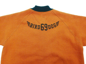 TOYS McCOY Men's Flying Ace Snoopy Zip-Up Sweatshirt - USAF C-2 Inspired, No Hood, Heavyweight 100% Cotton Loopwheel Fleece, Two-Tone Contrast Panel Design - Made in Japan (TMC2551 070  orange and black)