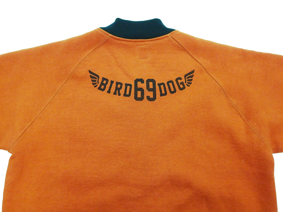 TOYS McCOY Men's Flying Ace Snoopy Zip-Up Sweatshirt - USAF C-2 Inspired, No Hood, Heavyweight 100% Cotton Loopwheel Fleece, Two-Tone Contrast Panel Design - Made in Japan (TMC2551 070  orange and black)