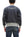 TOYS McCOY Men's Flying Ace Snoopy Zip-Up Sweatshirt - USAF C-2 Inspired, No Hood, Heavyweight 100% Cotton Loopwheel Fleece, Two-Tone Contrast Panel Design - Made in Japan (TMC2551 121  faded navy gray and gray)
