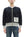 TOYS McCOY Men's Zip-Up Sweatshirt - USAAF C-2 Inspired, No Hood, Heavyweight 100% Cotton Loopwheel Fleece, Two-Tone Contrast Panel Design - Made in Japan (TMC2556 030 black and  gray)