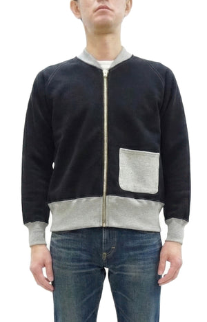 TOYS McCOY Men's Zip-Up Sweatshirt - USAAF C-2 Inspired, No Hood