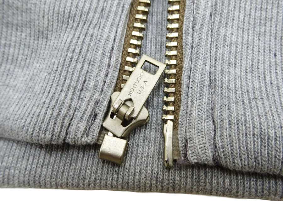 TOYS McCOY Men's Zip-Up Sweatshirt - USAAF C-2 Inspired, No Hood, Heavyweight 100% Cotton Loopwheel Fleece, Two-Tone Contrast Panel Design - Made in Japan (TMC2556 030 black and  gray)