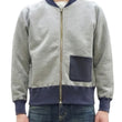 Load image into Gallery viewer, TOYS McCOY Men&#39;s Zip-Up Sweatshirt - USAAF C-2 Inspired, No Hood, Heavyweight 100% Cotton Loopwheel Fleece, Two-Tone Contrast Panel Design - Made in Japan (TMC2556 021 ash gray and  navy)
