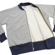 Load image into Gallery viewer, TOYS McCOY Men&#39;s Zip-Up Sweatshirt - USAAF C-2 Inspired, No Hood, Heavyweight 100% Cotton Loopwheel Fleece, Two-Tone Contrast Panel Design - Made in Japan (TMC2556 021 ash gray and  navy)
