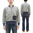Load image into Gallery viewer, TOYS McCOY Men&#39;s Zip-Up Sweatshirt - USAAF C-2 Inspired, No Hood, Heavyweight 100% Cotton Loopwheel Fleece, Two-Tone Contrast Panel Design - Made in Japan (TMC2556 021 ash gray and  navy)
