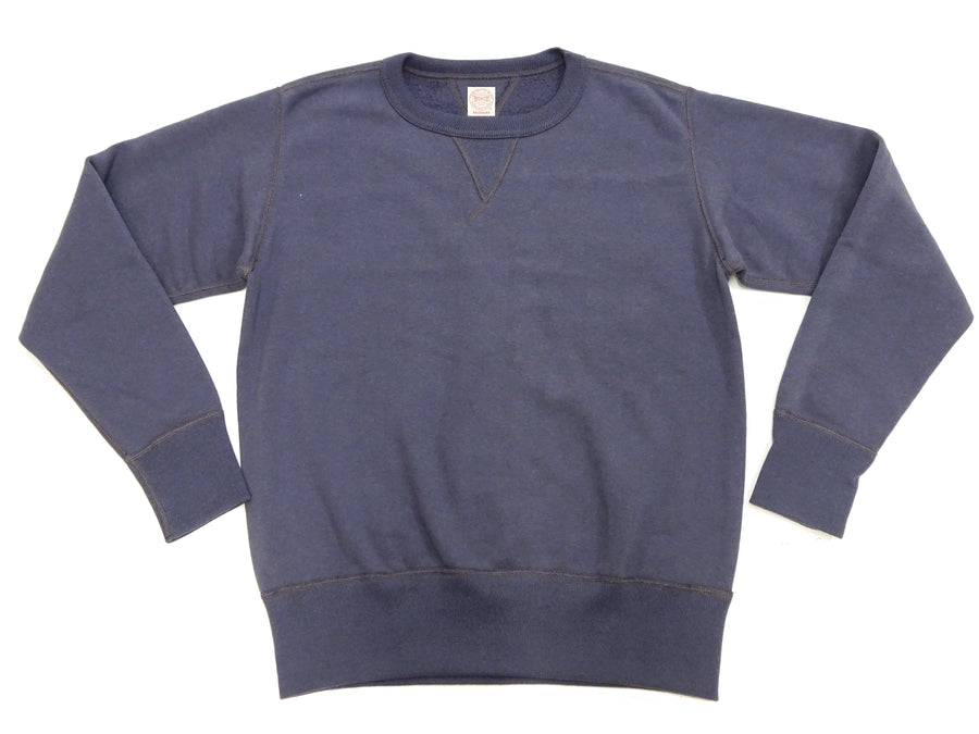 TOYS McCOY Men's Solid Color Loopwheel Sweatshirt - Vintage-Inspired, Tubular Knit Fleece - Made in Japan (TMC2566 141 Navy Gray)